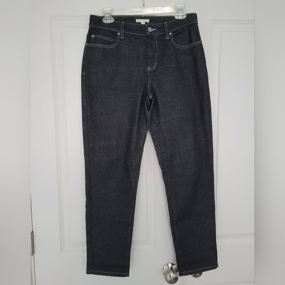 Eileen Fisher Organic Cotton Denim High-Waist and Ankle length. Black .Size 6 - Picture 3 of 11